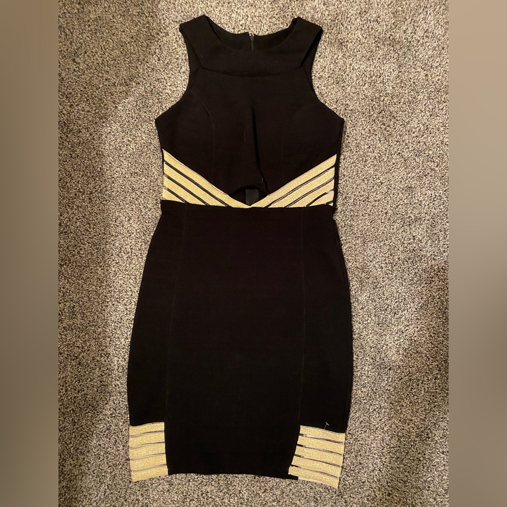 Black and gold dress
